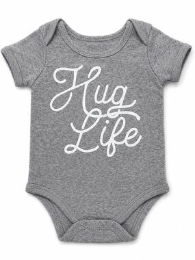 Indigo Gray 'Hug Life' Baby One-Piece Bodysuit